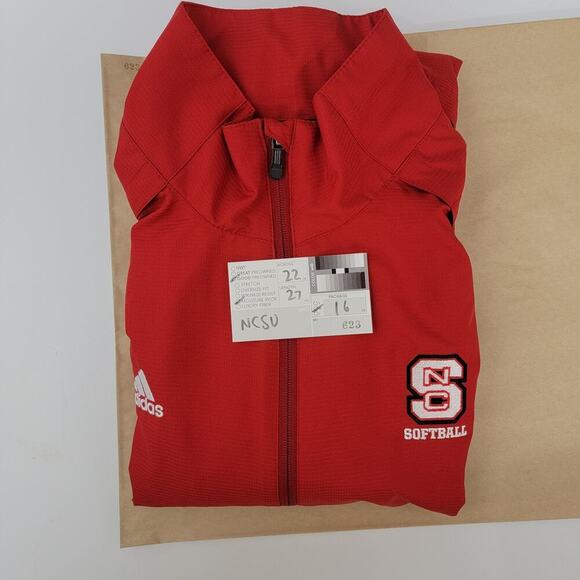 Adidas Red NCSU College Softball Jacket Small 623 - Picture 13 of 14